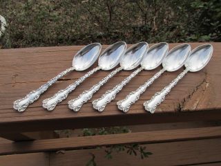 6 Watson Sterling Silver St Louis Oval Soup Spoons 1904 6 7/8 