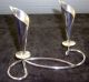 Pair Of 2 Light Silver Plate Candelabras In 