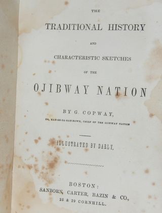 The History Of The Ojibway Nation Kah Ge Ga Gah Bowh George Copway Chief 1851 photo