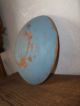 Vintage Out Of Round Wood Bow - - - Robins Egg Blue Primitives photo 4