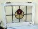 Antique Victorian Rose Stained Glass Stainedglass Leaded Window Red Yellow Clear 1900-1940 photo 4