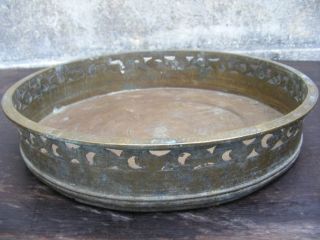 Antique Food Tray Dish Brass/bronze Serving & Dining Old School Kitchen Heirloom photo