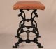 Wrought Iron Antique Victorian Leather Window Bench Stool Footstool 20th Century 1900-1950 photo 2