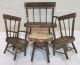 Antique 1800s Miniature Shaker Furniture Chairs Table Deacons Bench Paint Doll 1800-1899 photo 1