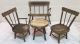 Antique 1800s Miniature Shaker Furniture Chairs Table Deacons Bench Paint Doll 1800-1899 photo 6