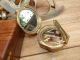 A Kelvin & Hughes Sextant,  A Brass Bearing Compass,  Brass Long Tubed Binoculars Other photo 8