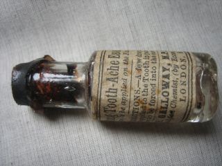 Victorian Toothache Medicine In Bottle + London Label Sealed Dentistry photo