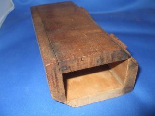 Old Primitive Wooden Rectangular Folding Butter Mold 1 Lb photo