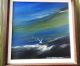 Vintage Painting - Irwin - California Artist - Ocean Waves & Seagulls Mid-Century Modernism photo 3