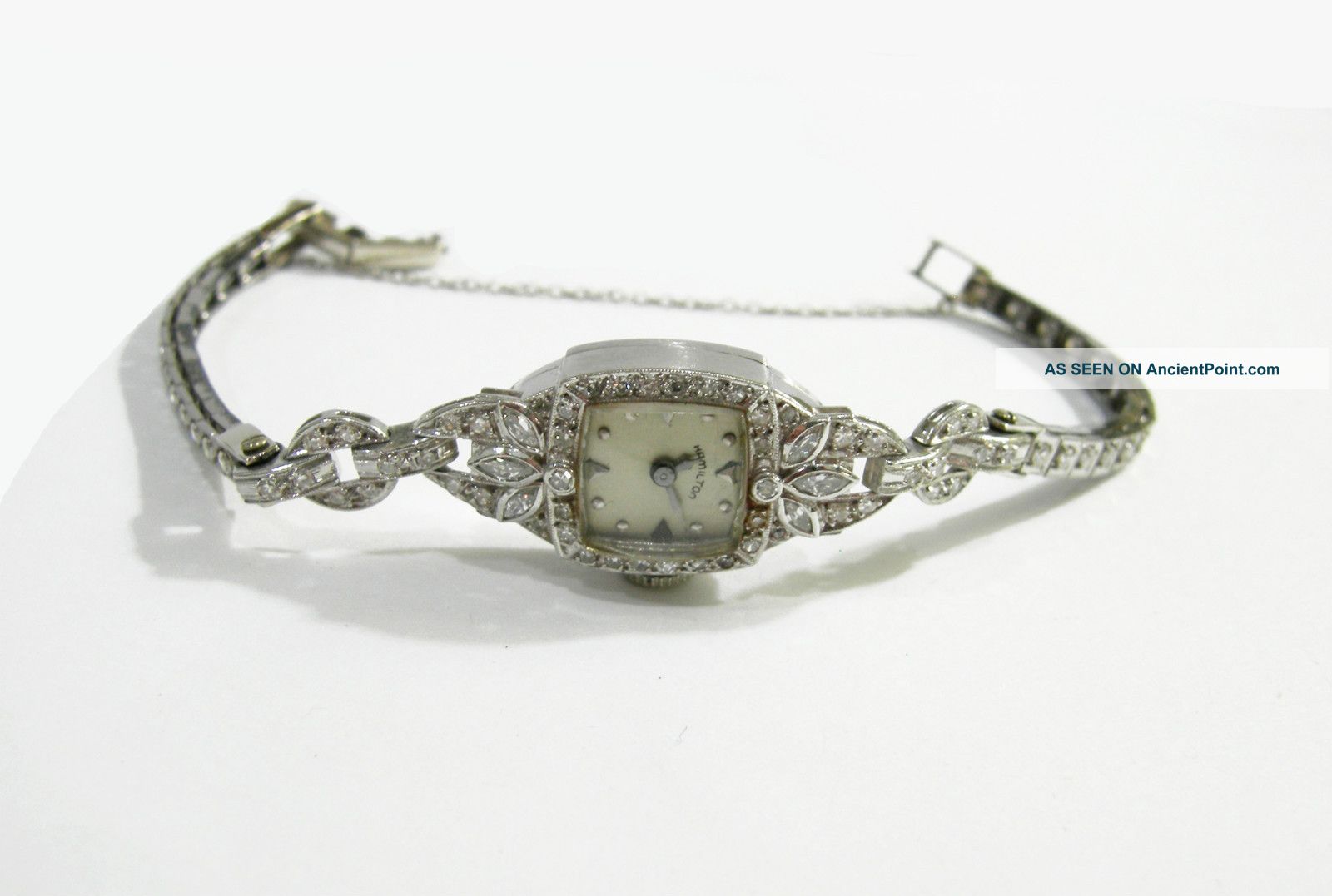 Fine Ladies Hamilton Art Deco Diamond Watch And Diamond Band - 1940 ' S - Estate Art Deco photo