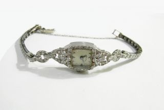 Fine Ladies Hamilton Art Deco Diamond Watch And Diamond Band - 1940 ' S - Estate photo