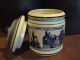 Vintage Blue & White Crock Jar Holland Primitives photo 2