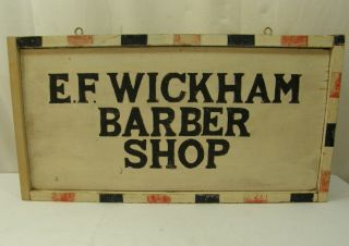 American Folk Art Double Sided Barber Shop Trade Sign Ca 1930s photo
