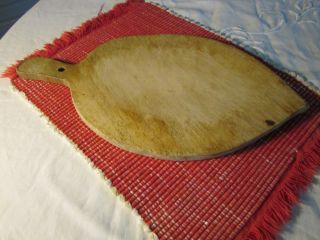 Unusual Shape Old Cutting Board/ Leaf Shape/hole/you Will Love Patina & Shape. photo