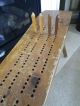 Old Handmade Wood Primitive Cribbage Table With Pegs Molesworth Style Primitives photo 3