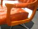 Vintage Danish Mid Century Orangetufted Office Swivel Chair Vinyl Finial Castors Post-1950 photo 9