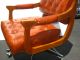 Vintage Danish Mid Century Orangetufted Office Swivel Chair Vinyl Finial Castors Post-1950 photo 8
