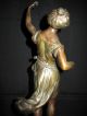 Antique Bronze Statue Of Maiden Figure,  21 