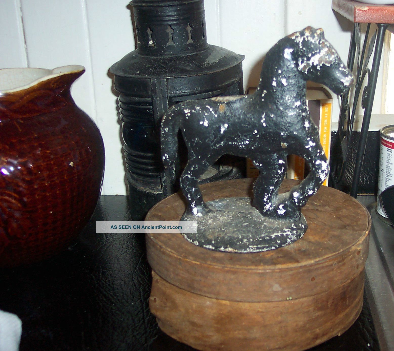 Early Old Morgan Horse Cast Iron Door Stop Finial Antique Country Farm Grundge Other photo