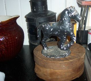 Early Old Morgan Horse Cast Iron Door Stop Finial Antique Country Farm Grundge photo