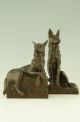 Pair Of Bronze German Shepherd Dog Bookends By Maximilien Fiot,  France 1910. Metalware photo 6
