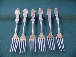 6 Reed Barton Pearl Forks Acorn &floral Serving Spoons For Crafts Poor Condition photo
