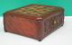 Gorgeous Antique Carved Mahogany W Inlaid Top Wood Sewing Box Boxes photo 4