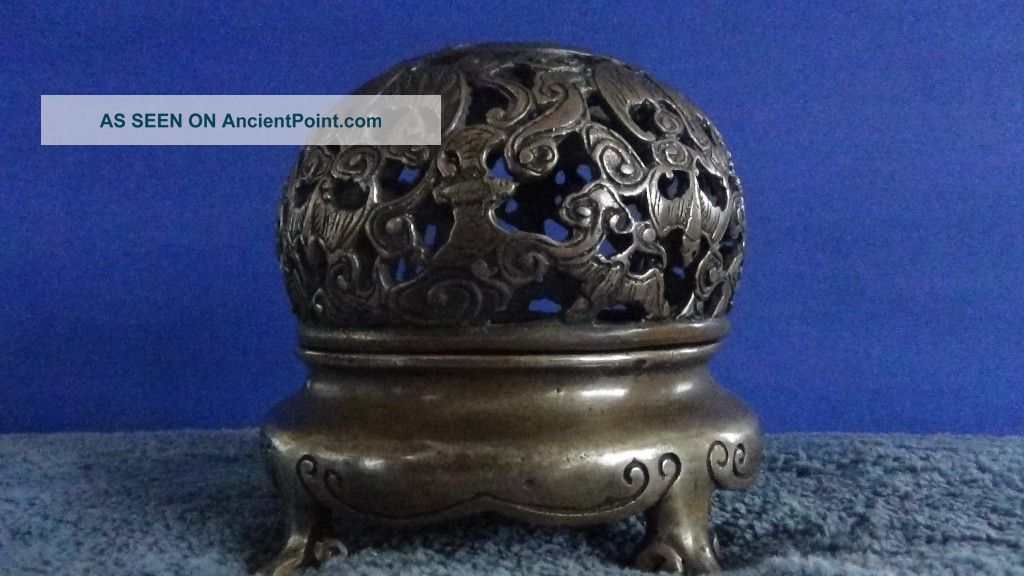 Antique Chinese Old Copper Handwork Dragon Incense Burner Incense Burners photo