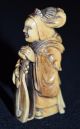 Collection Of 6 1890 - 1912 Netsuke In Lined Dsiplay Box Great Detail Netsuke photo 6