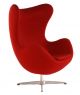 Arne Jacobsen Egg Chair And Ottoman - Red Wool Mid-Century Modernism photo 1