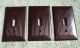 3 Vintage Brown Ribbed Wall Plate Switch Plates: 1 Snapit,  2 Unknown Brand Switch Plates & Outlet Covers photo 1