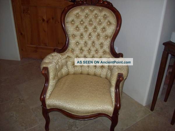 Victorian Style Chair J.  B.  Van Sciver Tufted Back And Sides 1900-1950 photo