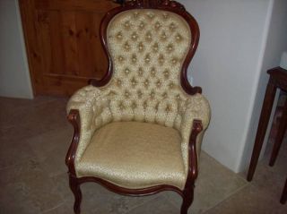 Victorian Style Chair J.  B.  Van Sciver Tufted Back And Sides photo