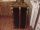 Refinished Flat Top Victorian Steamer Trunk Antique Chest W/straps,  Key,  & Tray 1800-1899 photo 11