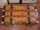 Refinished Flat Top Victorian Steamer Trunk Antique Chest W/straps,  Key,  & Tray 1800-1899 photo 3