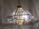 Solid Brass Beveled Glass Chandelier 1990 - 2000s Pendent Quality Light Fixture Chandeliers, Fixtures, Sconces photo 10