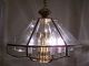 Solid Brass Beveled Glass Chandelier 1990 - 2000s Pendent Quality Light Fixture Chandeliers, Fixtures, Sconces photo 1