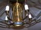 Solid Brass Beveled Glass Chandelier 1990 - 2000s Pendent Quality Light Fixture Chandeliers, Fixtures, Sconces photo 3
