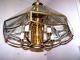 Solid Brass Beveled Glass Chandelier 1990 - 2000s Pendent Quality Light Fixture Chandeliers, Fixtures, Sconces photo 6