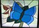 Butterfly Stain - Glass Work Of Art Large Approx.  34 