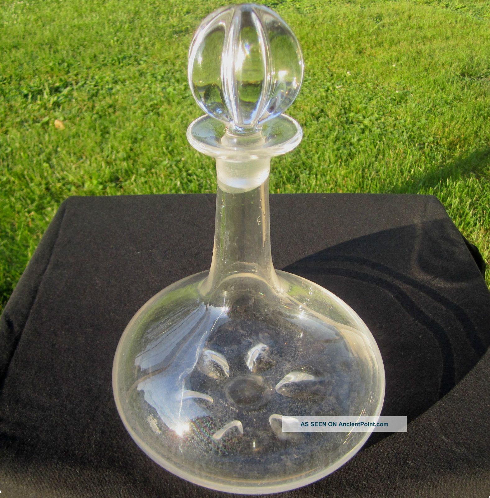 Signed Orrefors Sweden Crystal Ships Wine Decanter Scandinavian Modernist Design Decanters photo