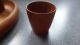1960 ' S Danish Teak Egg Cups On Circular Tray,  Salt And Spoon,  Label Roj Kunst Mid-Century Modernism photo 4