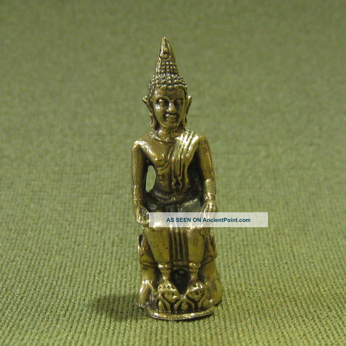 Holy Sitting Buddha Sculpture Good Luck Safety Sacred Charm Thai Amulet Amulets photo