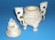 Vintage Chinese Faux Ivory Bone Highly Carved Lidded Incense Ink Pot Dragon Other photo 4