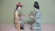 2 Antique Chinese Famille Rose Porcelain Man And Woman Kneeling Statues Men, Women & Children photo 5