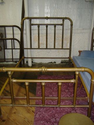 Brass Art Nouveau Bed Vintage Antique Double Full photo