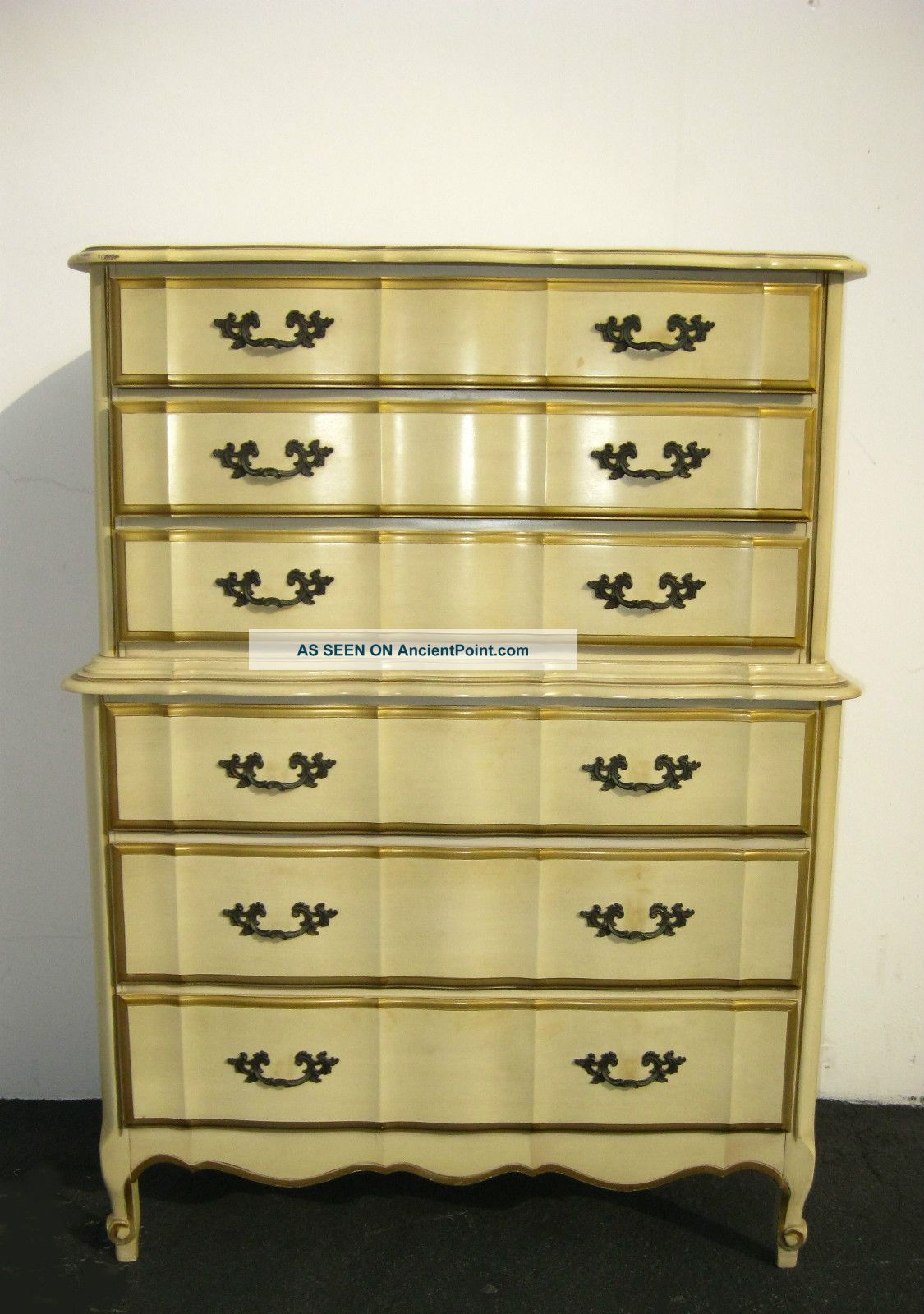 Vintage Kent Coffey French Provincial Dixie Style Tallboy Dresser Six Drawers Post-1950 photo