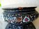 Vintage Enameled Metal Covered Dish,  Indian,  Middle Eastern? Attractive Colorful Metalware photo 1