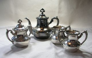 29 Pieces Of Miscellaneous Silverplate - Tea Sets,  Goblets,  Etc.  - Great For Craft photo