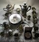 29 Pieces Of Miscellaneous Silverplate - Tea Sets,  Goblets,  Etc.  - Great For Craft Tea/Coffee Pots & Sets photo 3